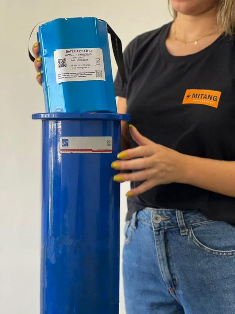 Adding an ADCP battery pack to a battery canister.