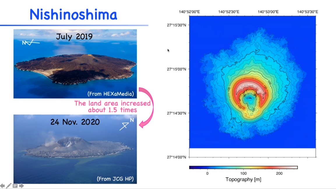 Nishinoshima volcano footpring