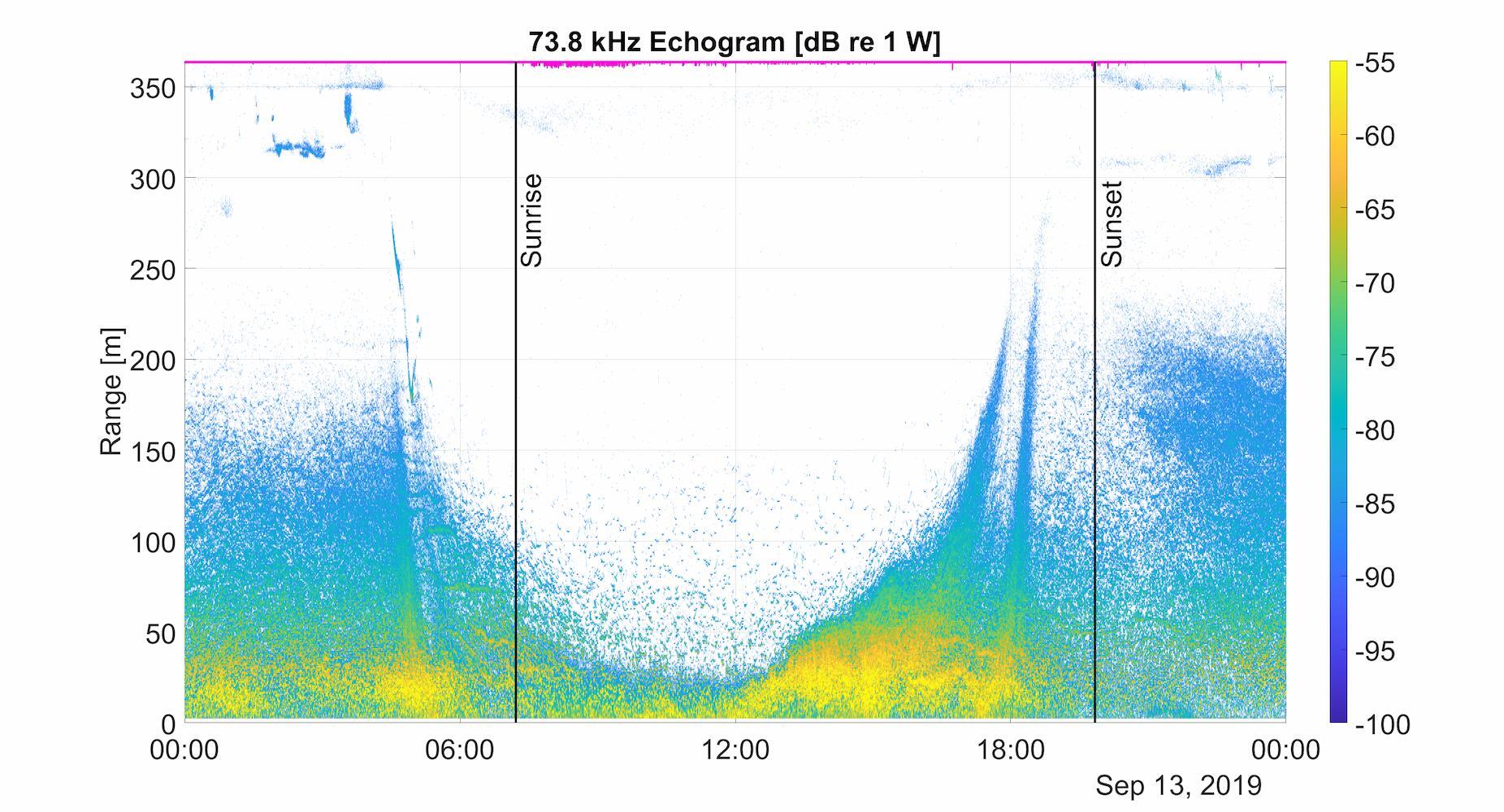 Nortek 73,8 kHz Echogram