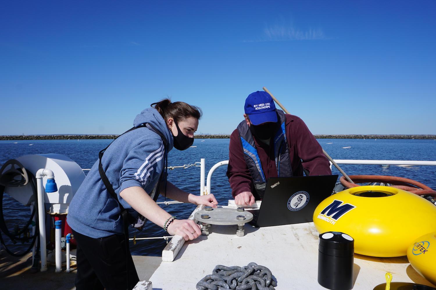 Nortek instrument being prepared for deployment