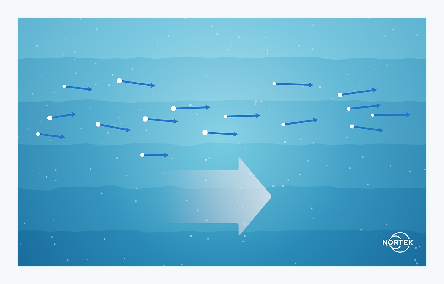 Movement of particles in the water