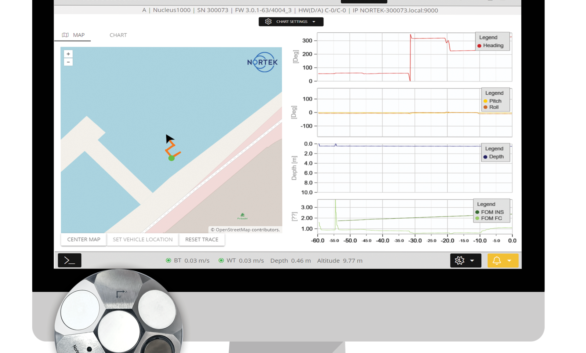 Nortek Integrated INS and DVL capabilities on the Nucleus1000
