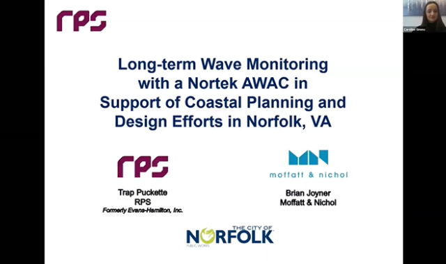 Webinar: Long-term wave monitoring with a Nortek AWAC in support of coastal planning and design efforts in Norfolk, VA - Nortek Day March 2021