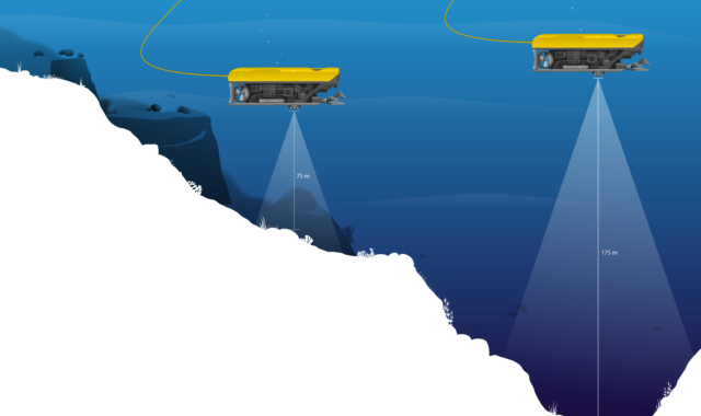 Taking the physical design of a compact higher-frequency Doppler Velocity Log – the DVL1000 – and utilizing new electronics and transducers, Nortek has been able to increase bottom-tracking range from 75 m to 175 m in the new DVL500 Compact. Such DVLs are ideal for achieving accurate subsea navigation for ROVs and AUVs.